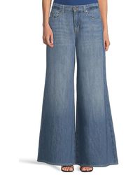 7 For All Mankind - Willow Wide Crop Jeans 1, Cotton/Denim/Linen - Lyst