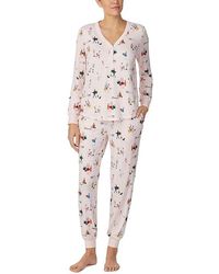 Kate Spade - Cozy Brushed Jersey Long Sleeve Henley Joggers Set Pajama Sets, Polyester/Spandex - Lyst
