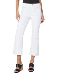 Liverpool Los Angeles - Gia Glider Pull On Mid-rise Crop Flare Stretch Denim Jean 25 1/2 - Lyst