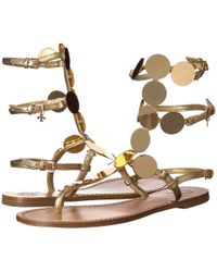 tory burch patos metallic disk gladiator sandal