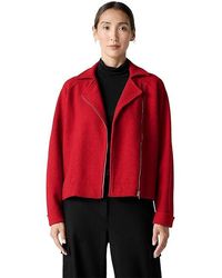Eileen Fisher - Petite Wool Moto Zip Jacket - Lyst
