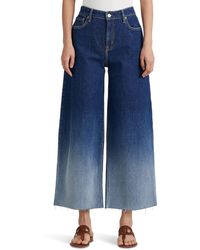 Lauren by Ralph Lauren - Petite Ombre High-rise Wide-leg Cropped Jeans In Ombre Canyon Wash - Lyst