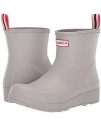 gray short hunter boots