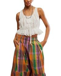 Free People - Alana Lace Tank Top Clothing Sm 4-6) Cotton - Lyst