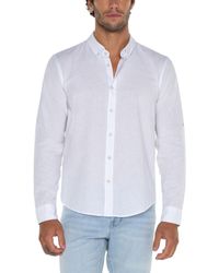 Liverpool Los Angeles - Linen Convertible Sleeve Button Up Shirt - Lyst
