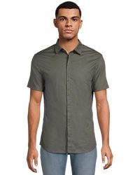 ARMANI EXCHANGE - Micro Print Stretch Cotton Short Sleeve Shirt T Shirt Deep/Roasted Ar, Cotton/Elastane - Lyst