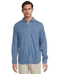 Tommy Bahama - Harbor Shirt Long Sleeve T Shirt, Chambray/Cotton - Lyst