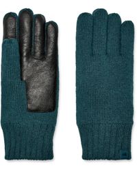 UGG - Knit Smart Gloves With Conductive Leather Palm And Recycled Microfur Lining - Lyst