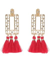 Lilly Pulitzer Island Vibes Tassel Earrings - Red