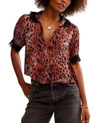 Free People - My Love Blouse Printed (Leopard Combo) Clothing - Lyst