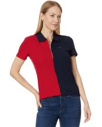 Tommy Hilfiger - Short Sleeve Color-block Zip Polo - Lyst