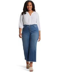 NYDJ - Plus Size High-rise Teresa Wide Leg Ankle In Mission Blue - Lyst