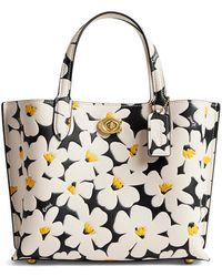 COACH - Willow Tote 24 With Floral Print - Lyst