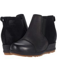 sorel evie leather pull on bootie