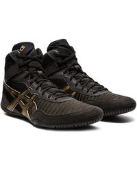 asics black and gold high tops