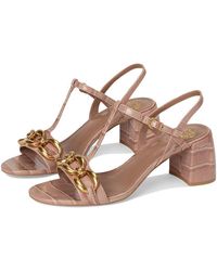 Vince Camuto - Chirie Chain Link Block Heel Sandals Dress Sandals, Leather - Lyst