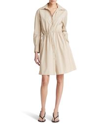 Vince - Drawcord Ruched Shirt Dress - Lyst