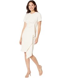 Maggy London - Short Sleeve Sheath Dress With Draped Side Detail - Lyst