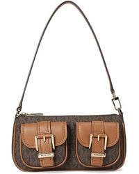 MICHAEL Michael Kors - Zoe Small Convertible Pouchette Handbags/Acorn, Leather/Polyester - Lyst