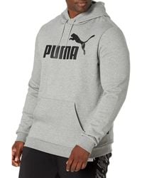 PUMA Essential Small Logo Fleece Hoodie in Black/White (Black) for 