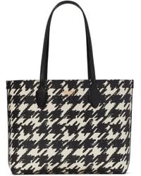 Kate Spade - Bleecker Painterly Houndstooth Printed Pvc Large Tote - Lyst