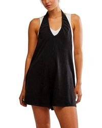 Fp Movement - Hot Shot Halter Romper Dress Md 8-10) Cotton/Spandex - Lyst
