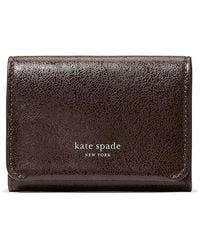 Kate Spade - Halo Glazed Leather Card Case Trifold Wallet Wallet Handbags, Leather/Suede - Lyst