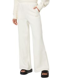 PUMA Essentials+ Embroidery Wide Fleece Pants - White