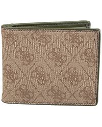 guess men's leather slim bifold wallet