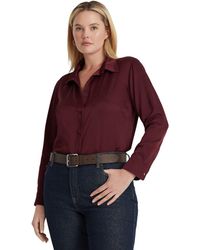 Lauren by Ralph Lauren - Plus Size Satin Charmeuse Shirt - Lyst