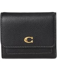 COACH - Mila Small Flap Wallet Wallet Handbags, Leather/Polyester - Lyst