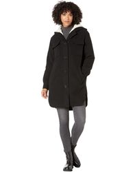 Sanctuary - Single Breasted Hooded Wool Coat - Lyst