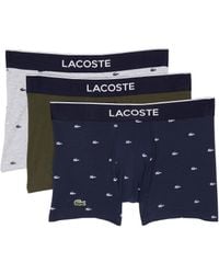 Lacoste Mens Casual Allover Croc 3 Pack Cotton Stretch Trunks