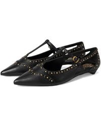 Vince Camuto - Valkie Studded Kitten Heel T-Strap Flat Mule Flat Shoes, Leather - Lyst