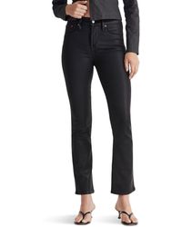 Madewell - Kick Out Crop Jeans In True Black Wash: Coated Edition - Lyst