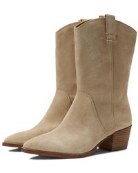 Madewell Leather The Cassity Tall Western Boots in Walnut Shell (White ...