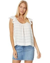 Lilla P - Ruffle Sleeve Top With Shirring Blouse, Cotton - Lyst
