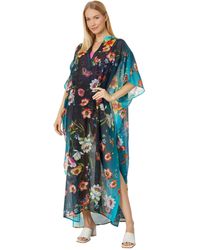 Johnny Was - Ombre Garden Black Kaftan Cover-up - Lyst