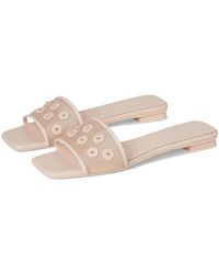 COACH - Flat Sandals With Tea Rose Dress Sandals - Lyst