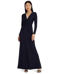 Ralph Lauren - Twist-Front Stretch Jersey Gown (Lighthouse) Dress - Lyst