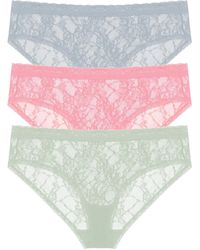 Natori - Bliss Allure One Size Lace Girl Brief 3-pack - Lyst