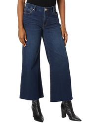 Kut From The Kloth - Meg High-rise Fab Ab Wide Leg Raw Hem In Exhibited - Lyst