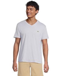 Lacoste - Short Sleeve V-Neck Pima Jersey T-Shirts Shirt T Shirt 8 (3Xl) Cotton - Lyst