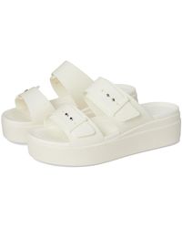 Crocs™ - Brooklyn Buckle Low Wedge (Chalk) Shoes - Lyst