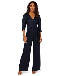 Adrianna Papell - Satin Crepe Jumpsuit Dress, Polyester/Satin - Lyst