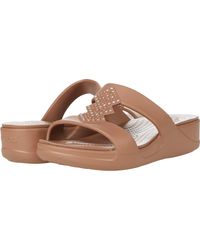 Crocsâ¢ Womens Monterey Shimmer Wedge Flip in Bronze (Brown) - Lyst