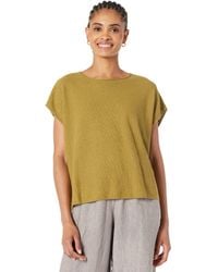 Eileen Fisher Womens Round Neck Striped Shirt Sweater Top Petites BHFO 8289