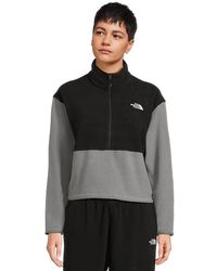 The North Face - Glacier Fleece 1/2 Zip Short Jacket Coat Tnf Mid Heather/Tnf, Polyester - Lyst