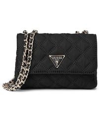 Guess - Giully Mini 2 Compartment Convertible Flap Shoulder Handbags, Nylon - Lyst