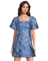 Lilly Pulitzer - Booker Skirted Romper Jumpsuit & Rompers One Piece Low Tide Dancing Koi Metallic Jacquard, Nylon/Polyester - Lyst
